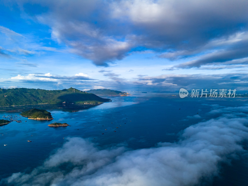 唯美自然风光海岛云海航拍南澳岛