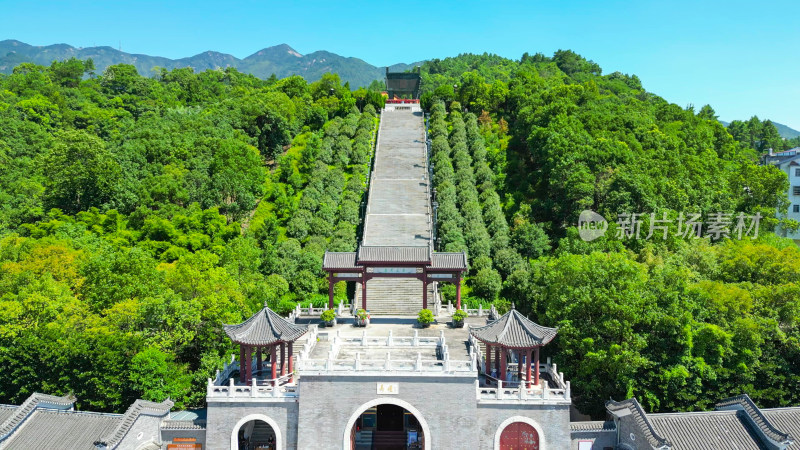 航拍湖南衡阳万寿广场万寿大鼎福寿寺