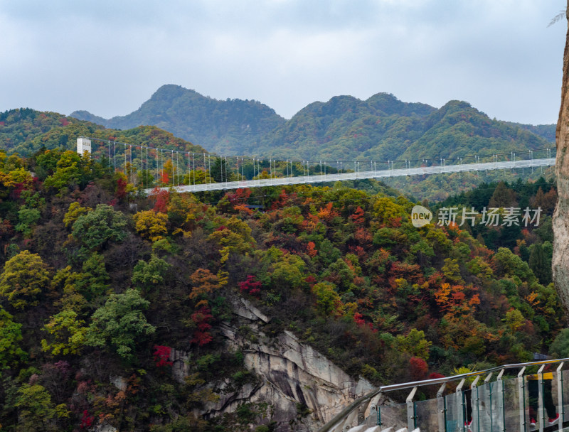 河南省洛阳白云山九龙潭秋天玻璃栈道