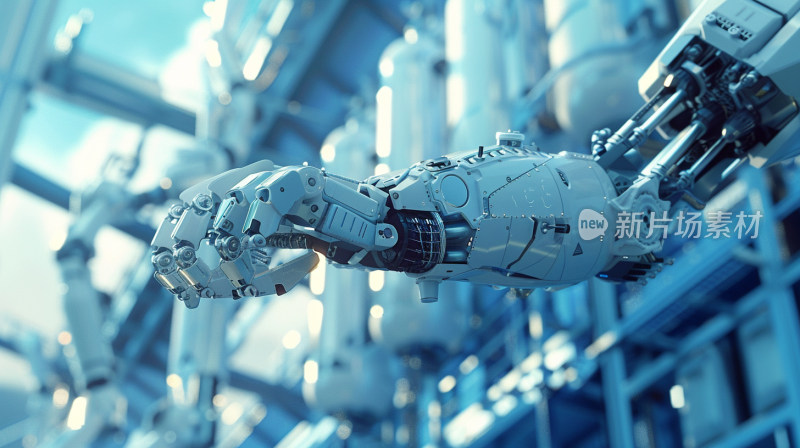 机械臂与智能制造智能工厂 3D渲染