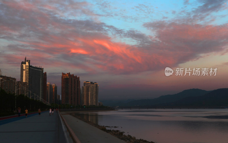 钱塘江风光日出日落夜景