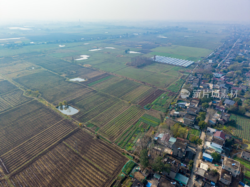 乡村田园航拍全景