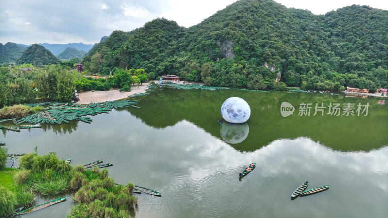 云南普者黑喀斯特地貌航拍