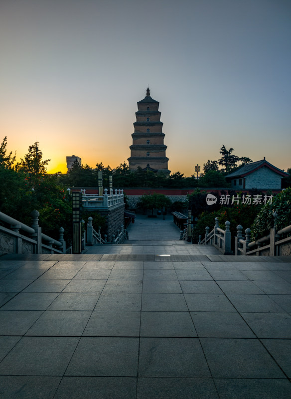 西安大雁塔大慈恩寺遗址公园景观