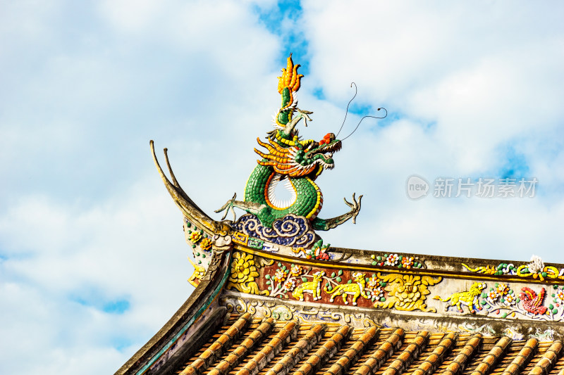 福建泉州市开元寺屋脊特写