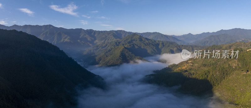 浙江丽水松阳高山山谷云海航拍晨曦