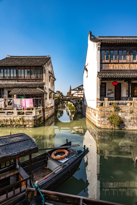 江南水乡古建河道景观