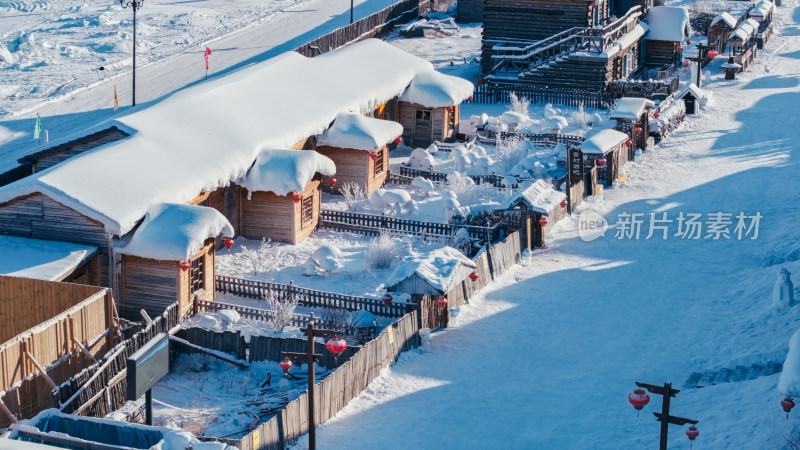 中国雪乡雪景航拍