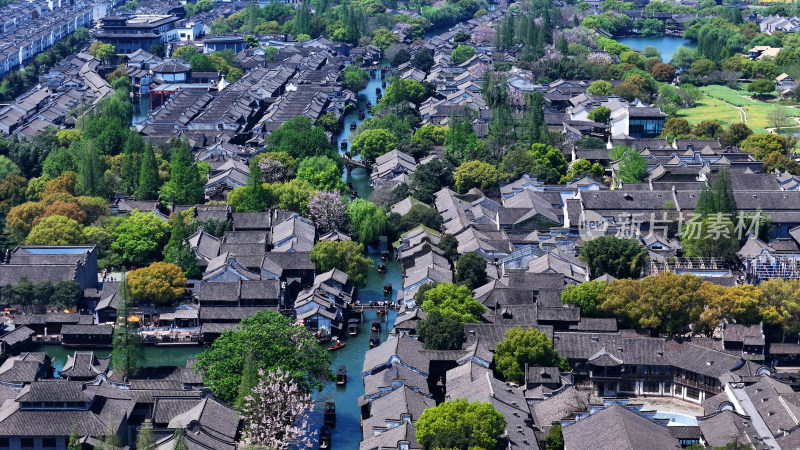 航拍乌镇景区 浙江乌镇航拍 航拍江南水乡