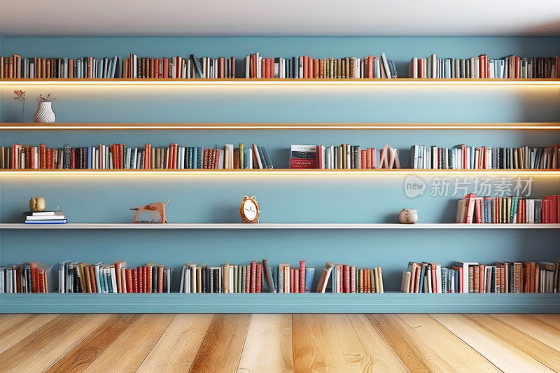 室内书架背景全景教育