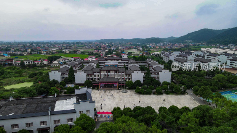 航拍湖南湘乡市东山书院4A景区