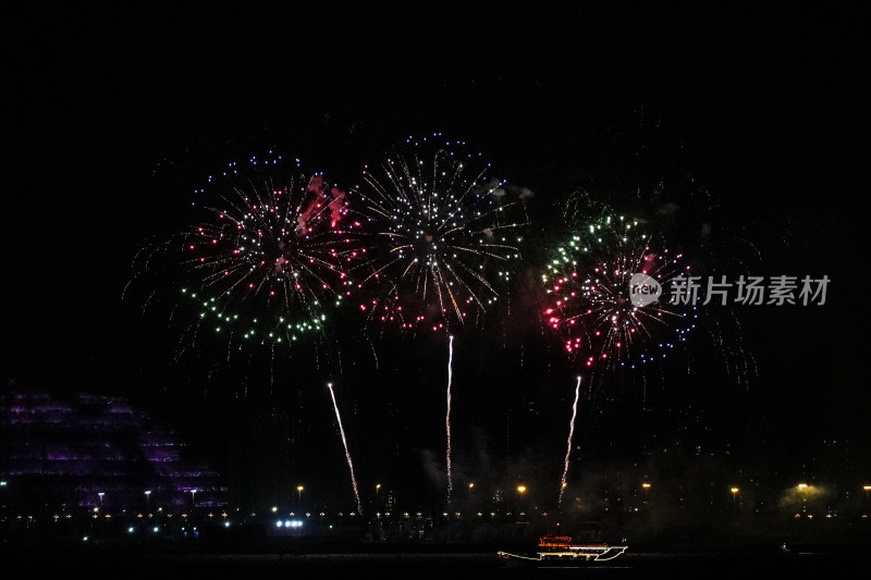 夜空绽放的绚烂烟花