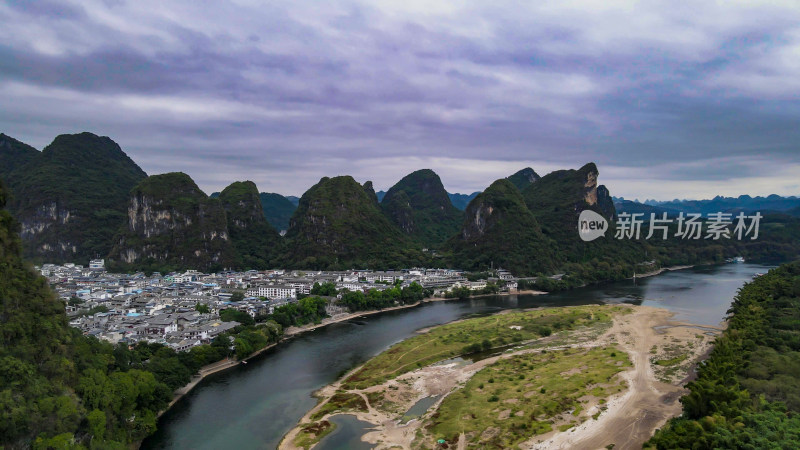 广西桂林阳朔山水风光航拍图