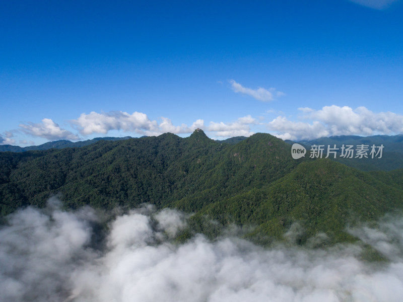 云雾缭绕的青山航拍全景
