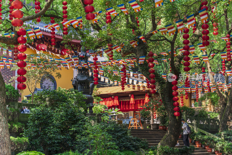 杭州飞来峰景区上天竺法喜禅寺古建筑