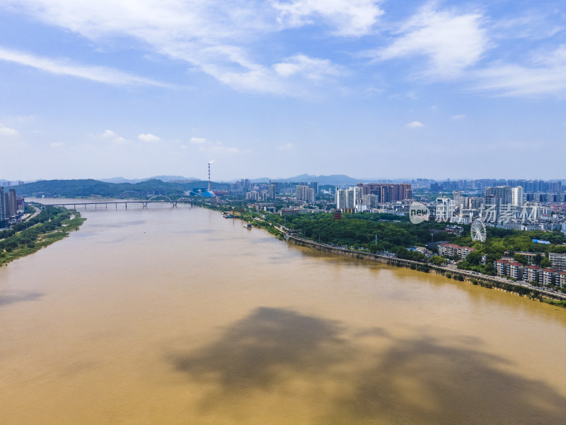 湖南株洲城市建设航拍摄影图