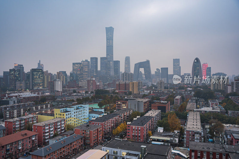 北京城市风光全景图雾霾天气