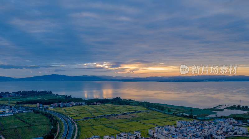 夕阳下的田园风光 沙提日落