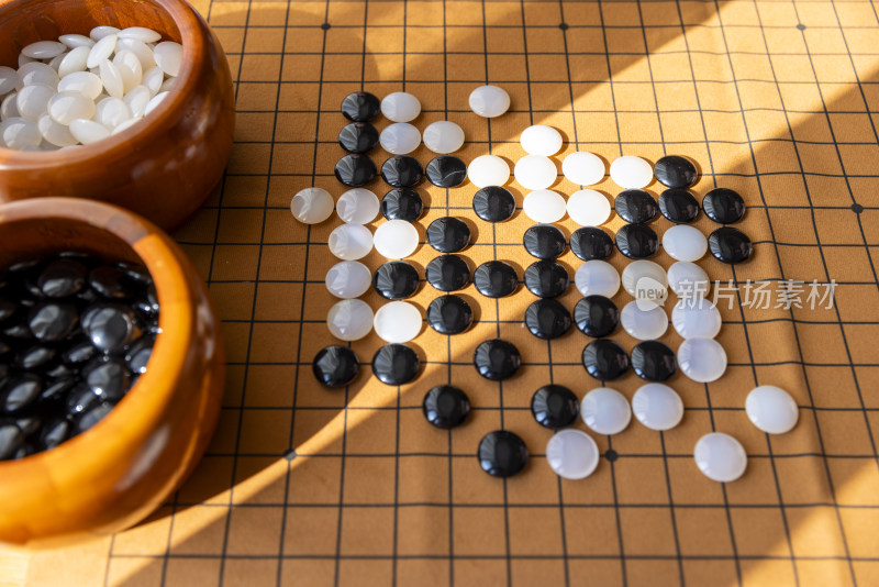 下棋围棋棋盘特写