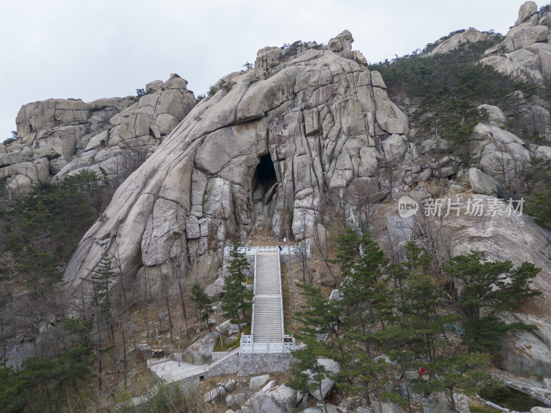 崂山那罗廷窟山景自然风光全景