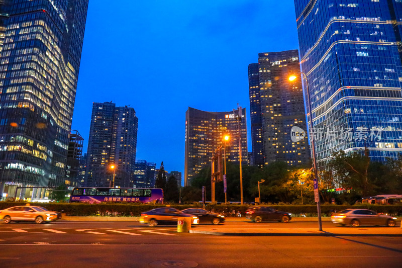 北京国贸城市夜景街道