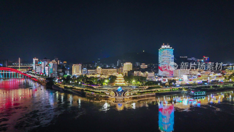 四川宜宾合江门广场夜景