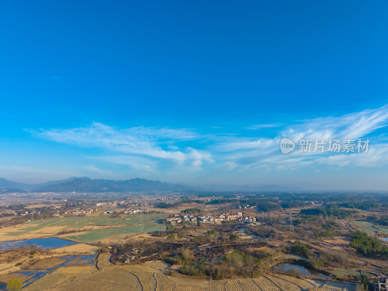 田野乡村风光航拍全景