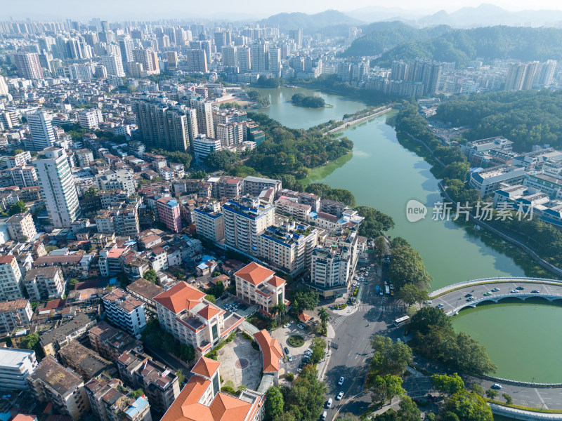 航拍广东惠州城市建设