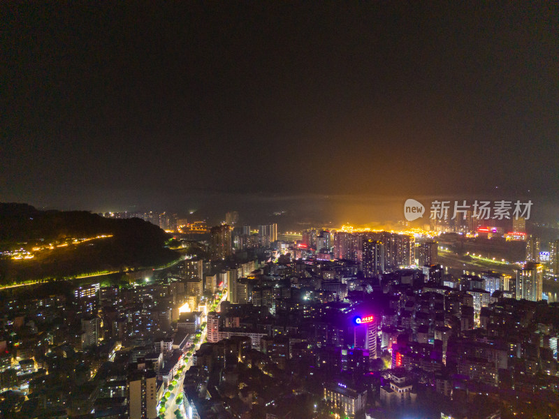 达州夜景航拍图