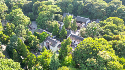 航拍湖北襄阳古隆中景区