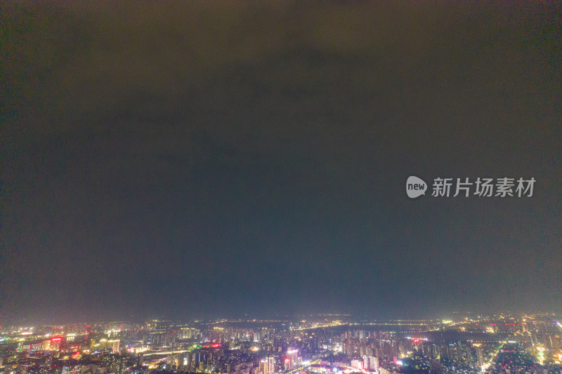 安徽蚌埠城市大景夜景灯光航拍图