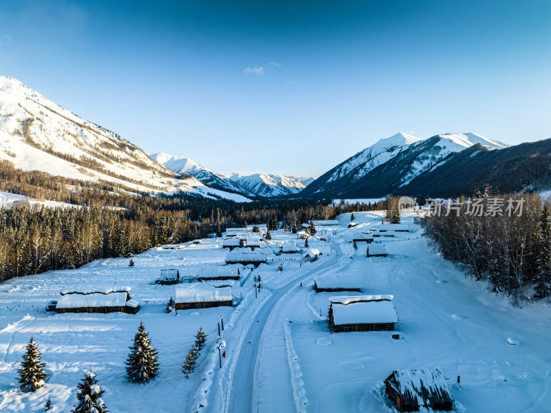 新疆冬季阿勒泰喀纳斯雪景