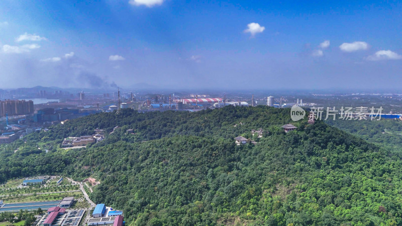 航拍湖北鄂州西山4A景区