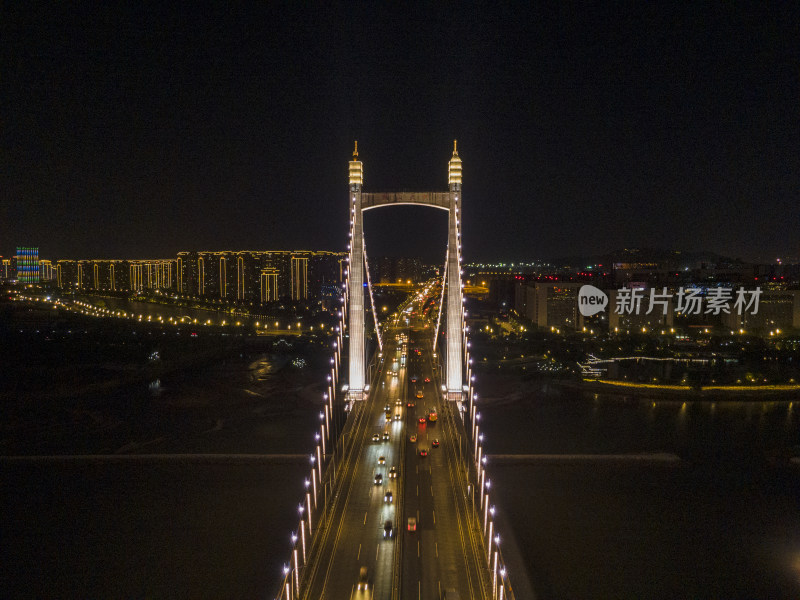 福建福州鼓山大桥夜景航拍摄影图