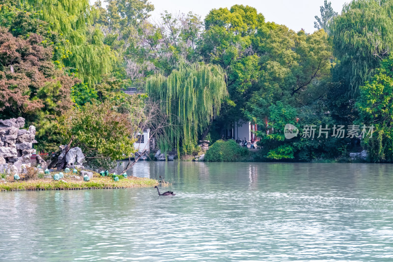 晴朗的午后，扬州瘦西湖江南园林风景