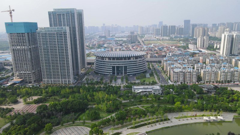 航拍湖北襄阳市市民服务中心