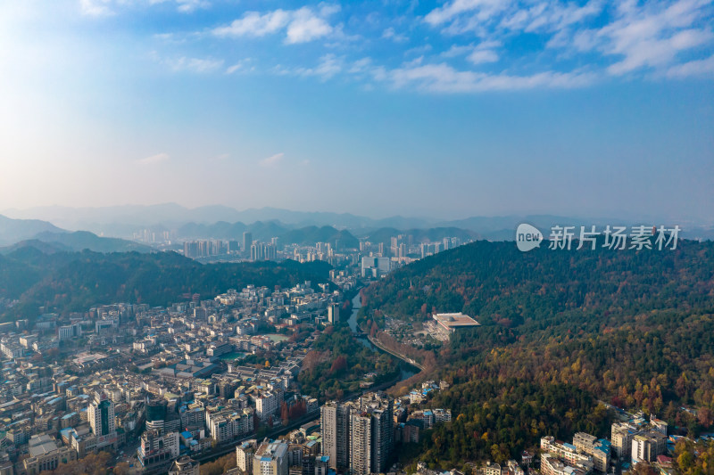 贵州遵义城市大景航拍图