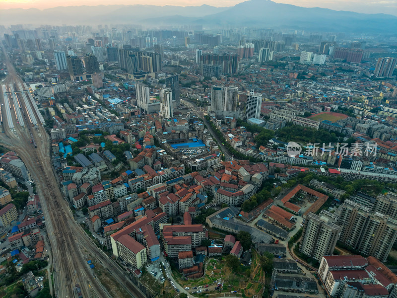 怀化城市风光建设航拍图