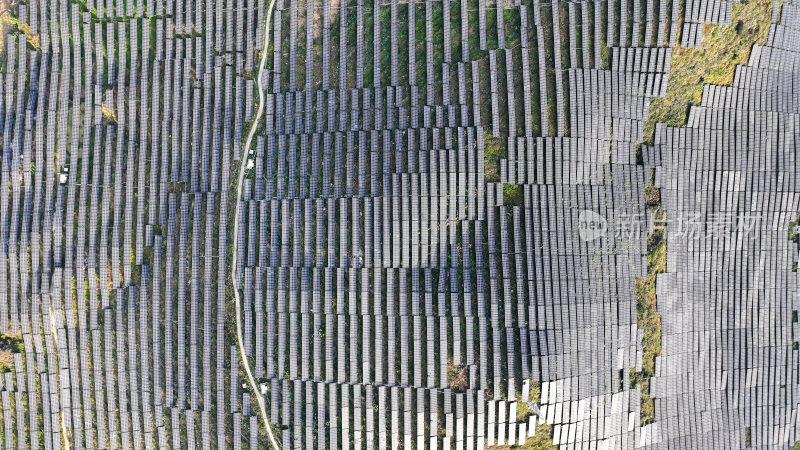 4k航拍贵州山区光伏发电站 新能源发电