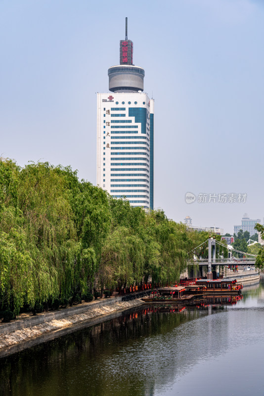 山东济宁东大寺铁桥古运河城市景观