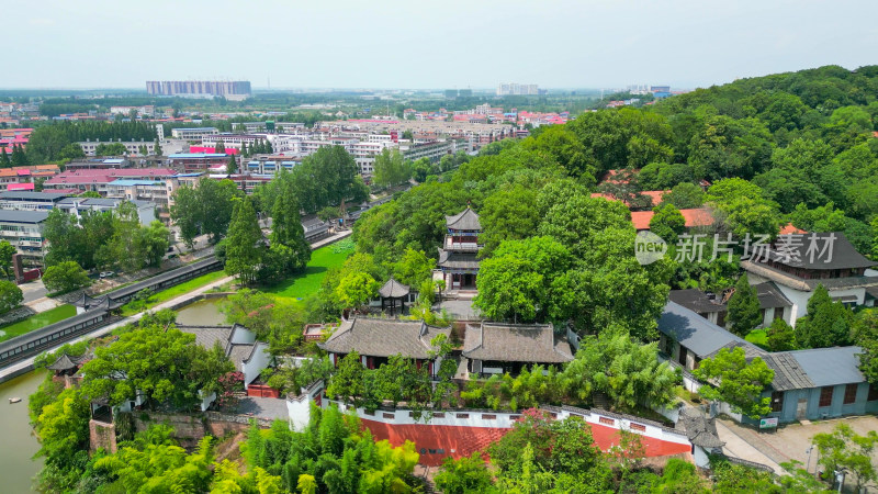 航拍湖北黄冈东坡赤壁景区