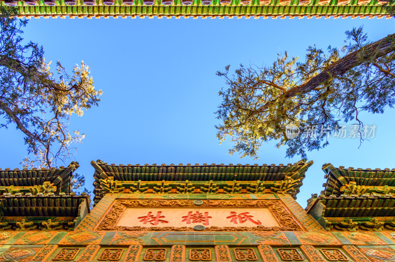 冬季北京颐和园蓝天自然风光
