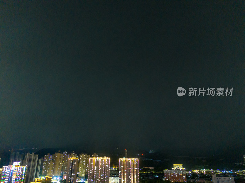 宝鸡渭河同盟大桥夜景航拍图