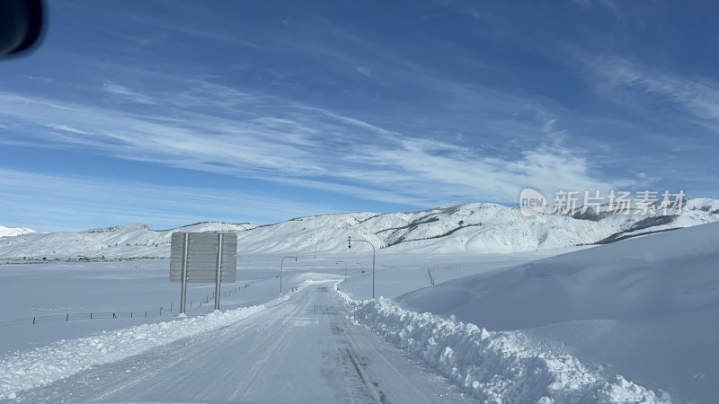 雪 雪地 新疆 雪路 喀纳斯