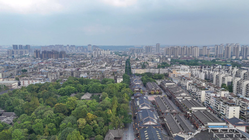 四川眉山市东坡宋城景区航拍