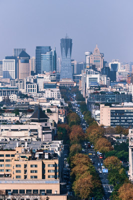 杭州延安路高视角全景