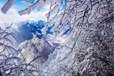 箭扣长城雪后冬季风光