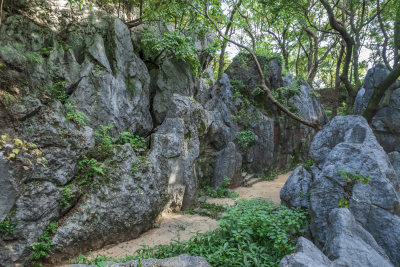 杭州凤凰山景区月岩石灰岩石林