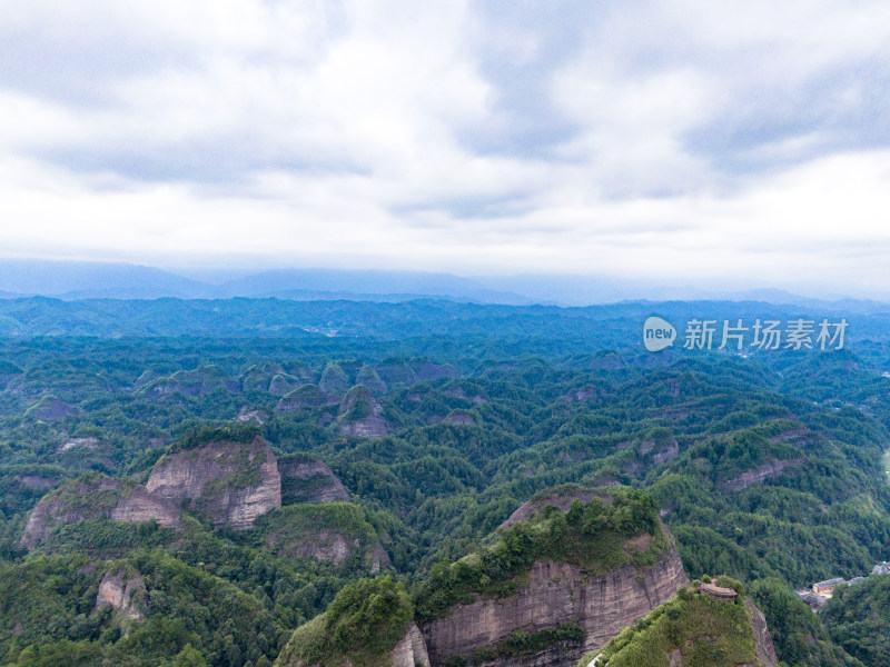 湖南通道丹霞地貌万佛山航拍摄影图