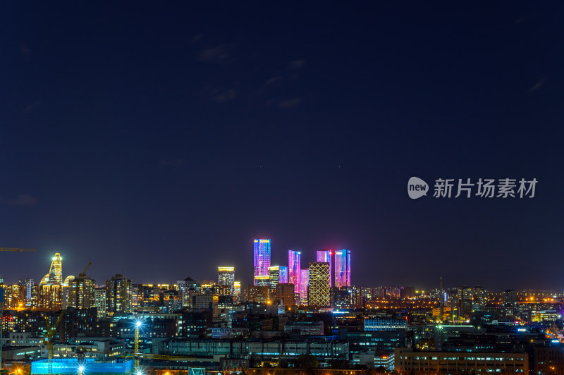 北京望京CBD城市灯光夜景